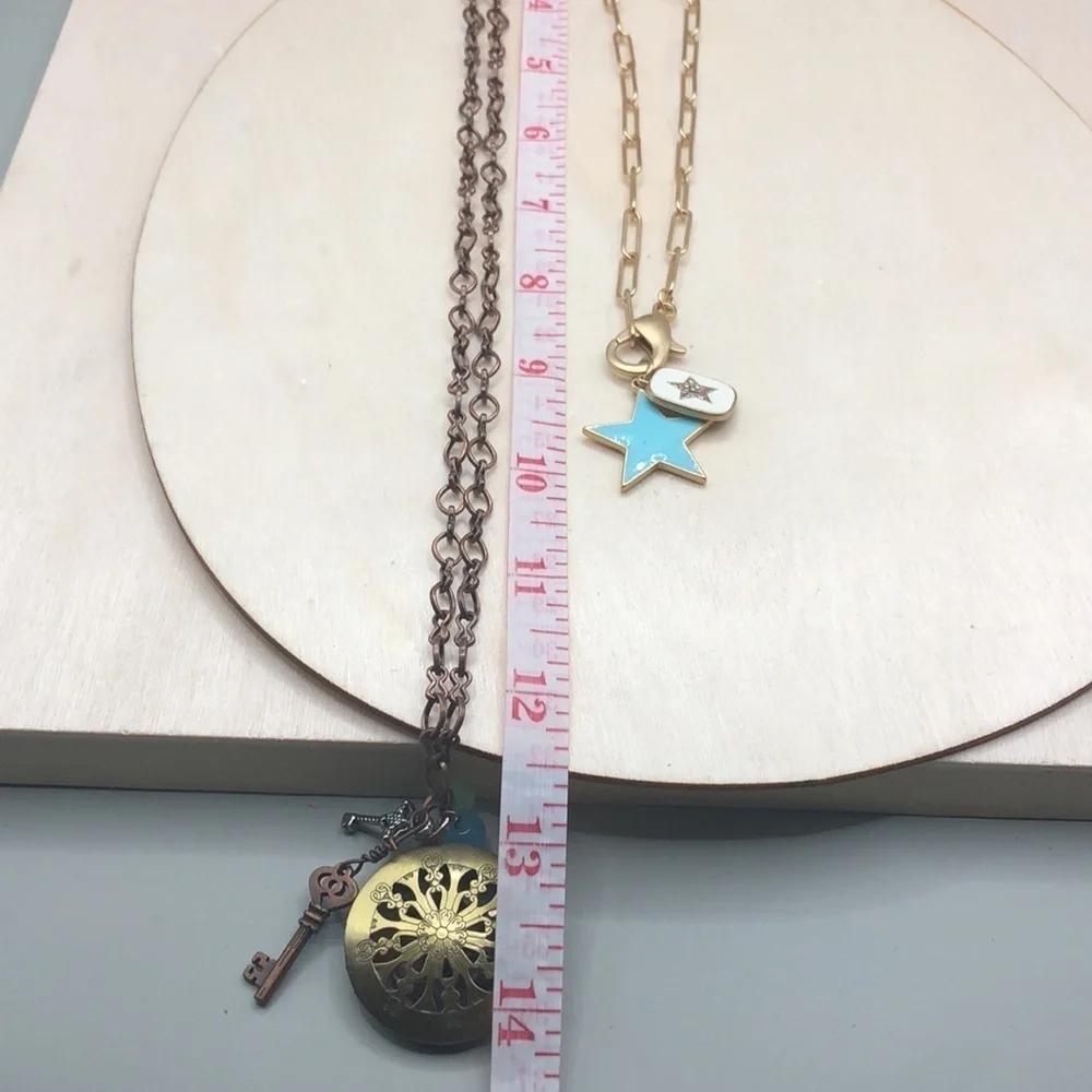 Curated bundle trendy boho style charm necklaces.